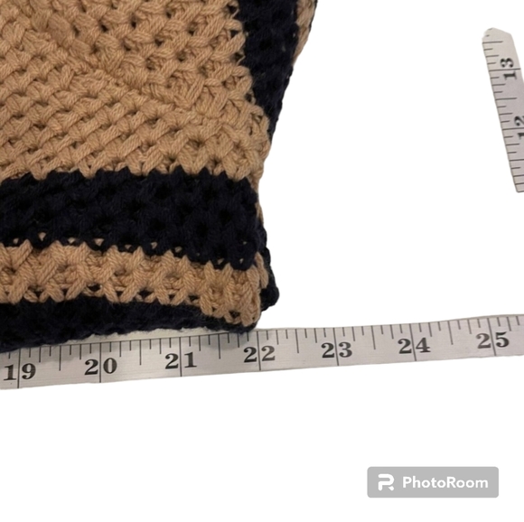 Talbots Womens Chunky Knit Striped Duster Cardigan Sweater Size L - Picture 2 of 9